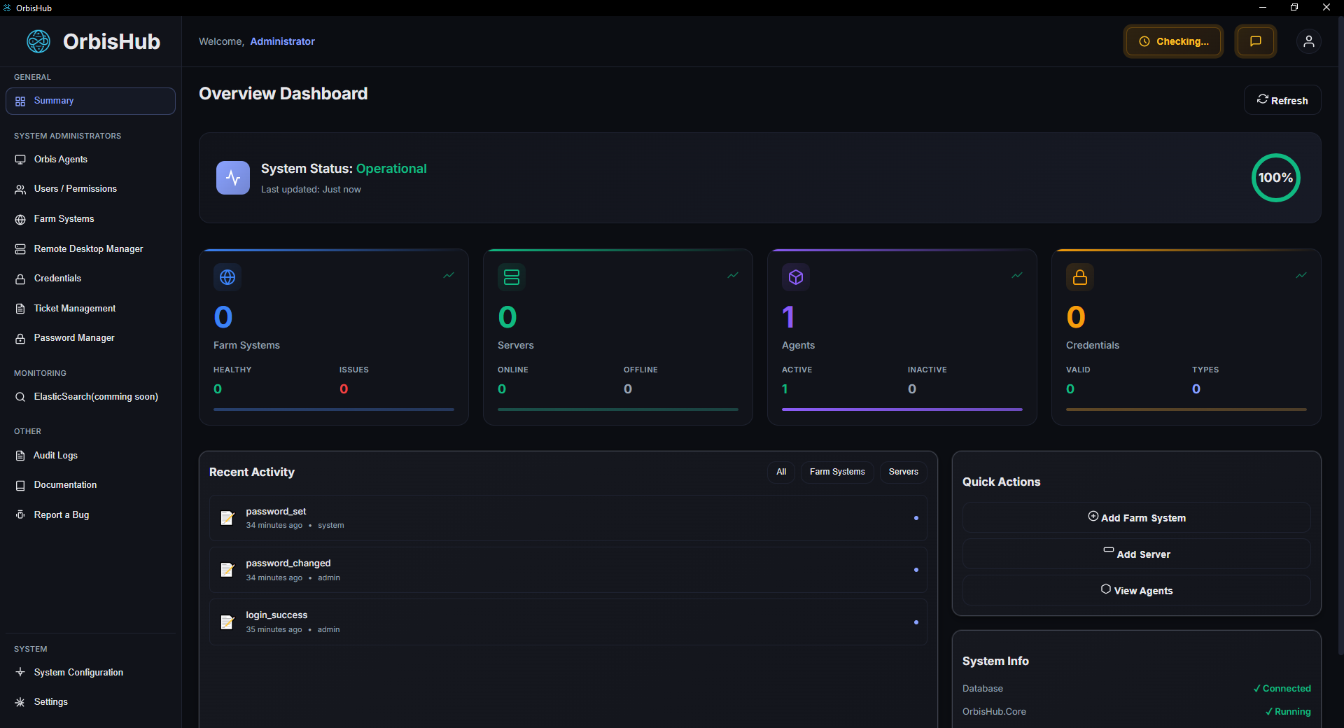 OrbisHub Desktop Interface